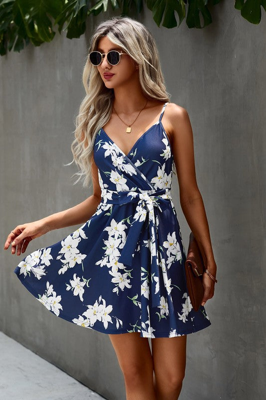 Spring Fling Floral Dress - Navy | Blue ...